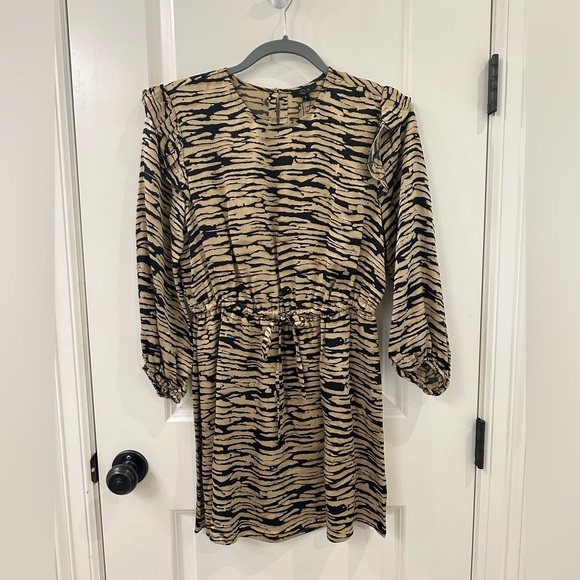 NEW Rails Ora Abstract Tiger Print Mini Dress Lightweight Ruffle Women’s Size S - Picture 7 of 16